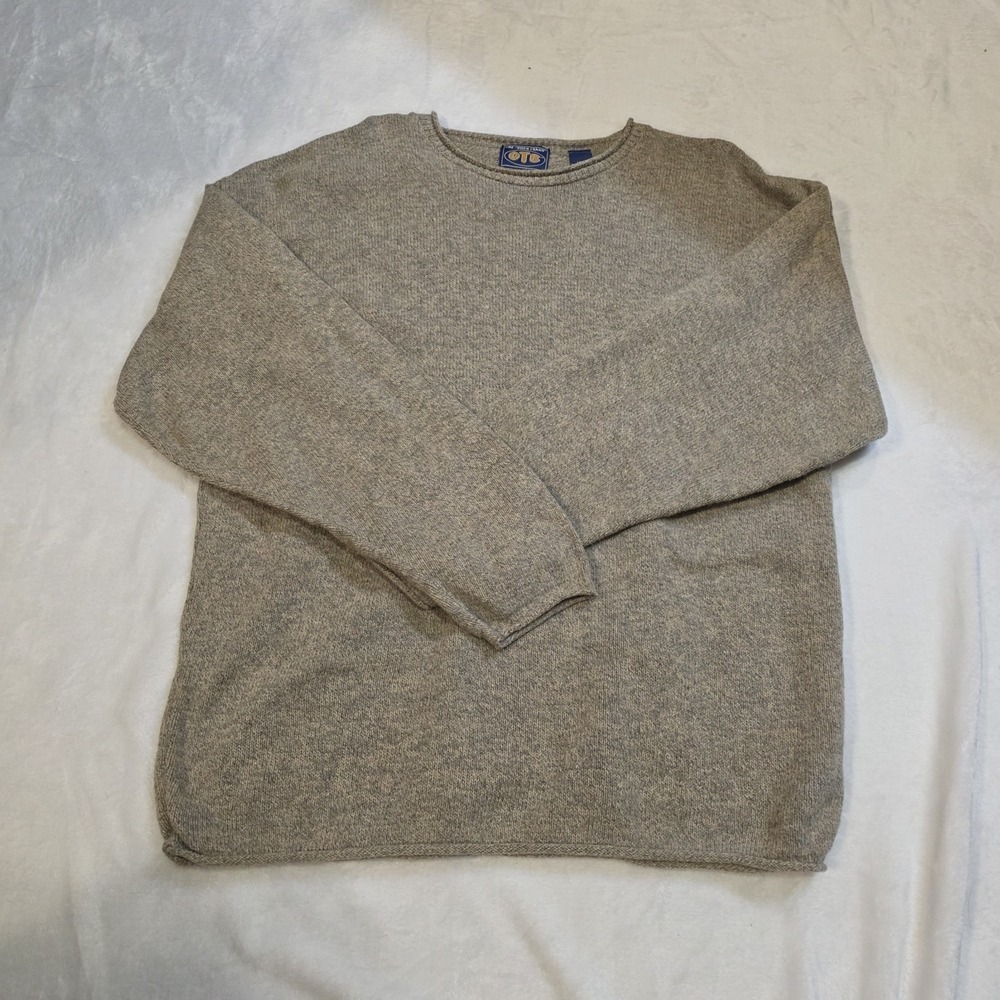 Vintage Sweater Mens L Brown Pullover Crewneck Sweatshirt One Touch Brand Mens
